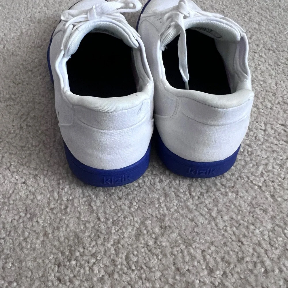 Kizik Irvine Canvas Hands-Free Sneakers‎ White Cobalt Blue Mens 7.5 Womens 9